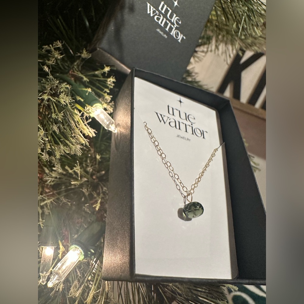 True Warrior Dainty Moldavite Necklace NWT - 14K Gold Filled / 16 inches